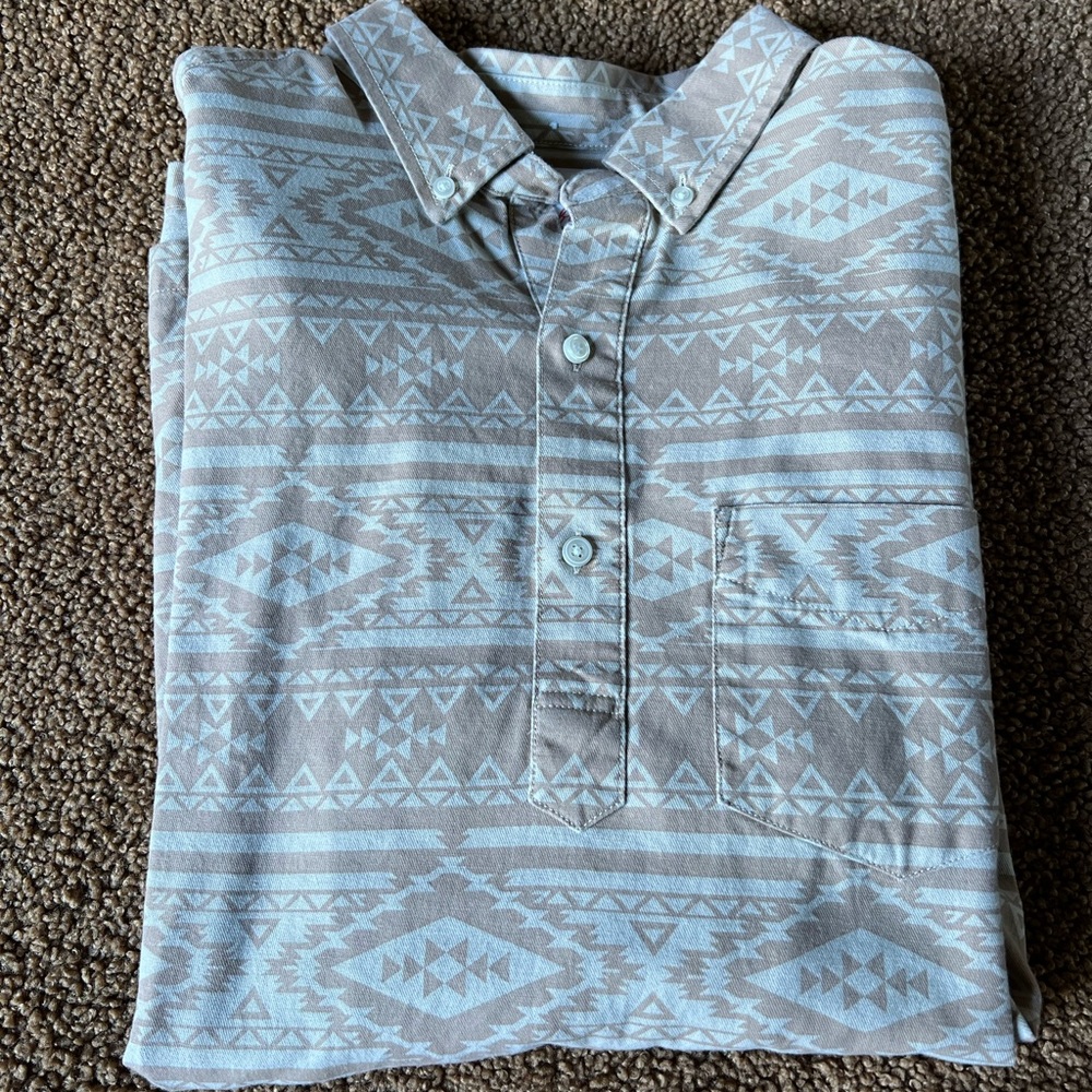 Chubbies Tan Geometric Pattern Shirt